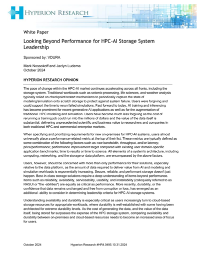 Looking Beyond Performance for HPC-AI Storage System Leadership