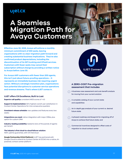 UJET Connect for Avaya - Seamless Migration Path for Current Avaya Customers