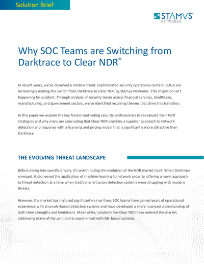 Why SOC Teams are Switching from Darktrace to Clear NDR®