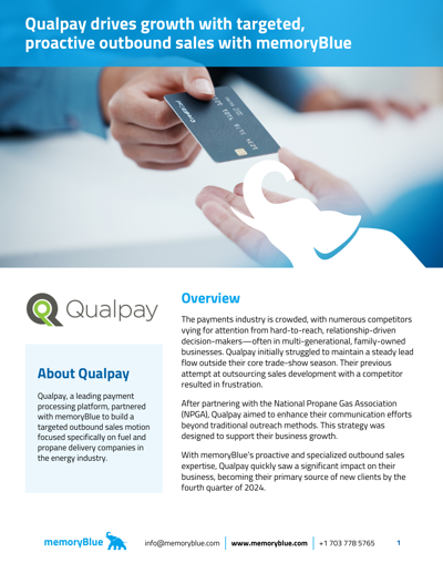 Qualpay drives growth with targeted, proactive outbound sales with memoryBlue